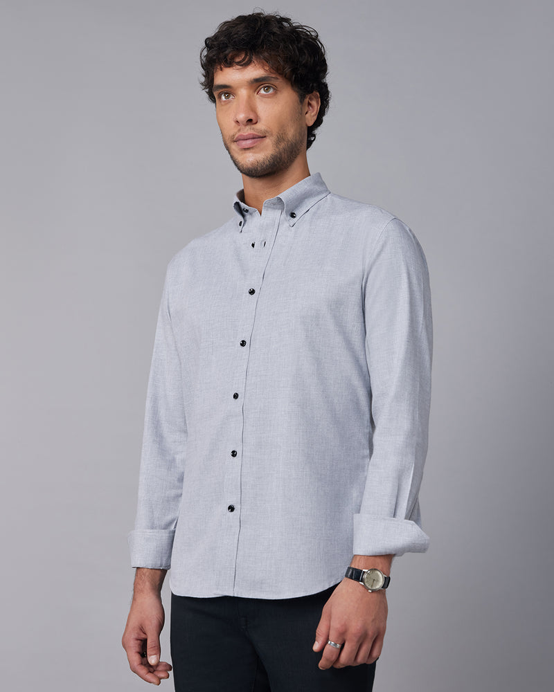 Light Grey Brushed Twill Shirt