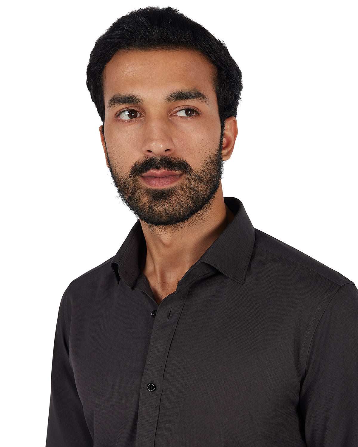 Stretch Dobby Shirt - Charcoal