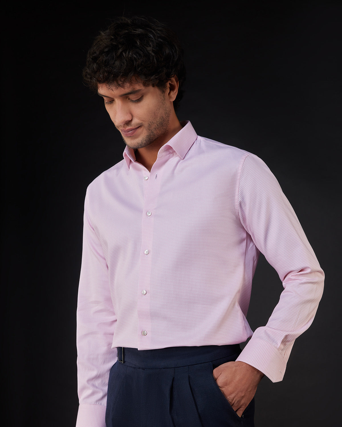 Pink Stone Houndstooth Shirt