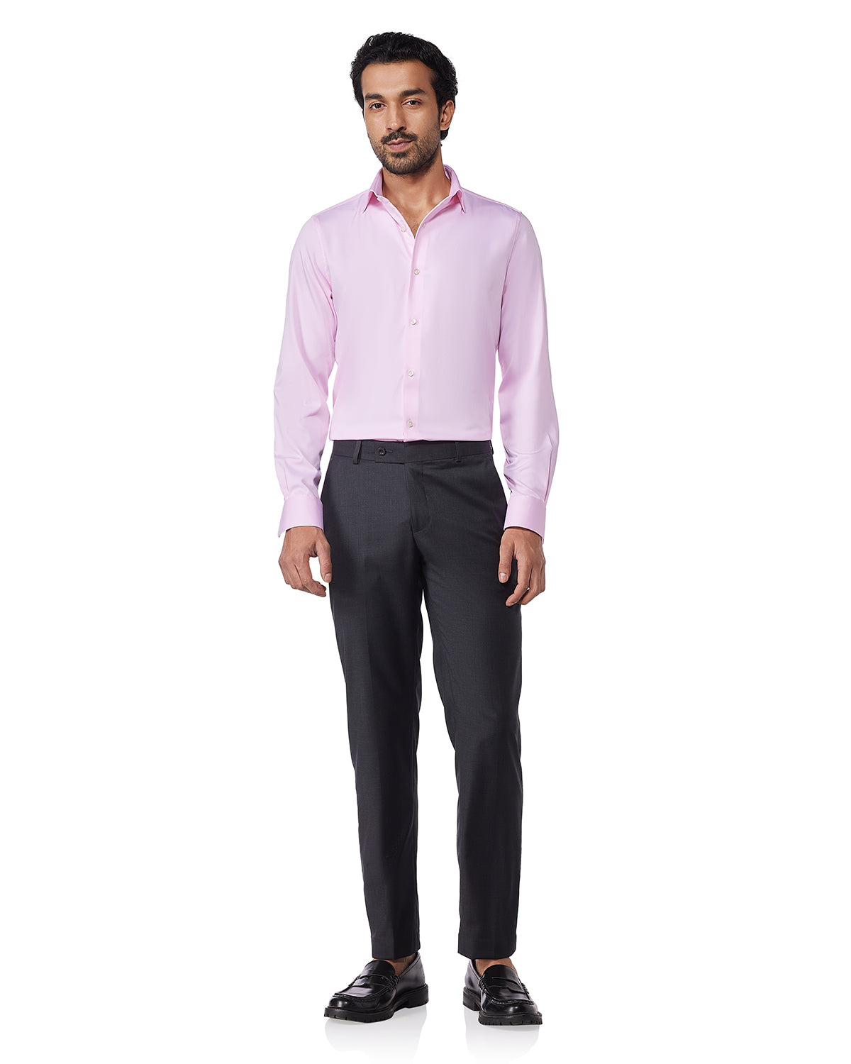 Wrinkle-Free Stretch Satin Shirt - Pink