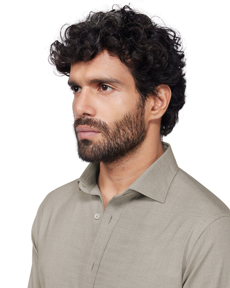 Japanese Stretch Oxford Shirt - Brown