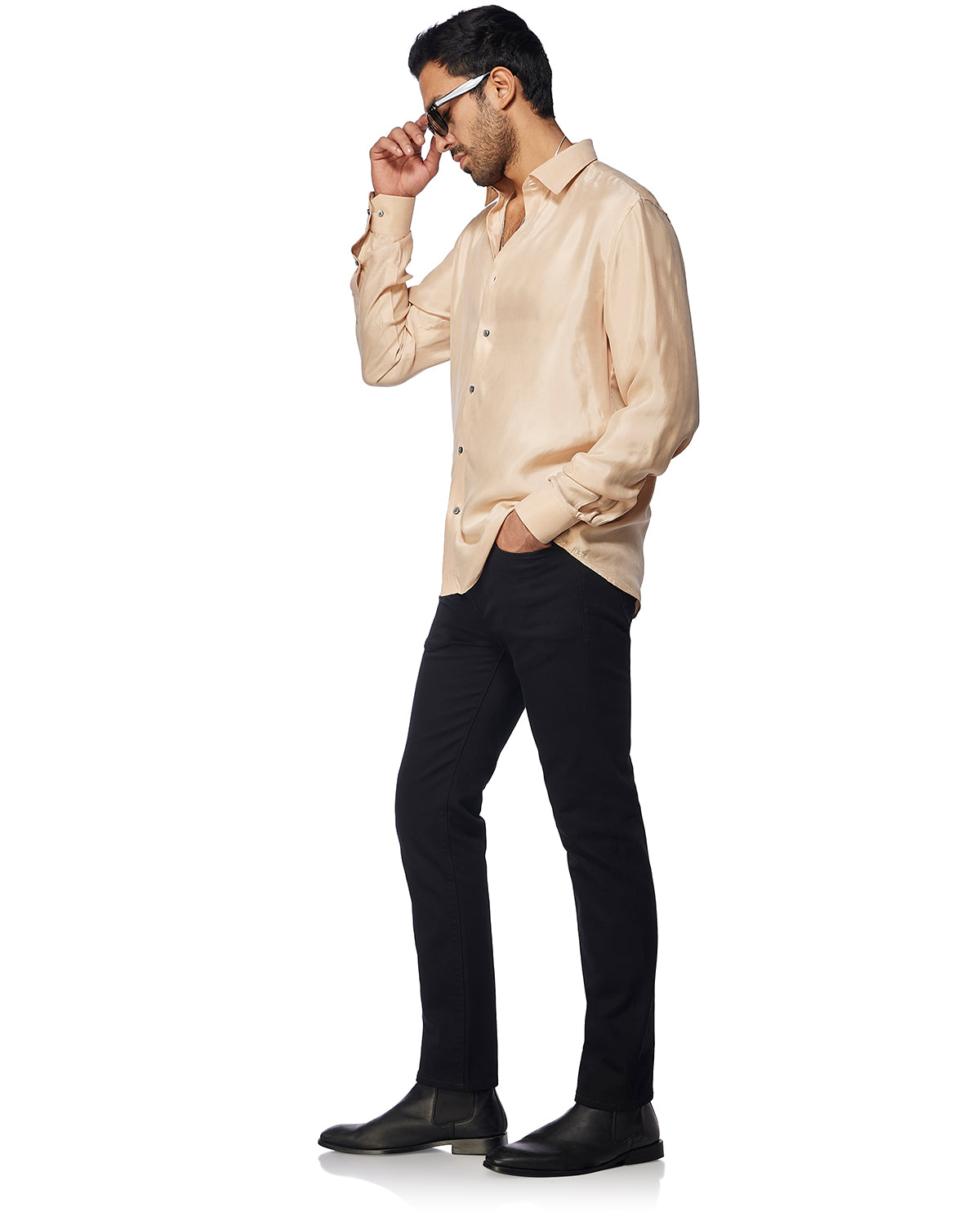 Cupro Twill Shirt - Beige