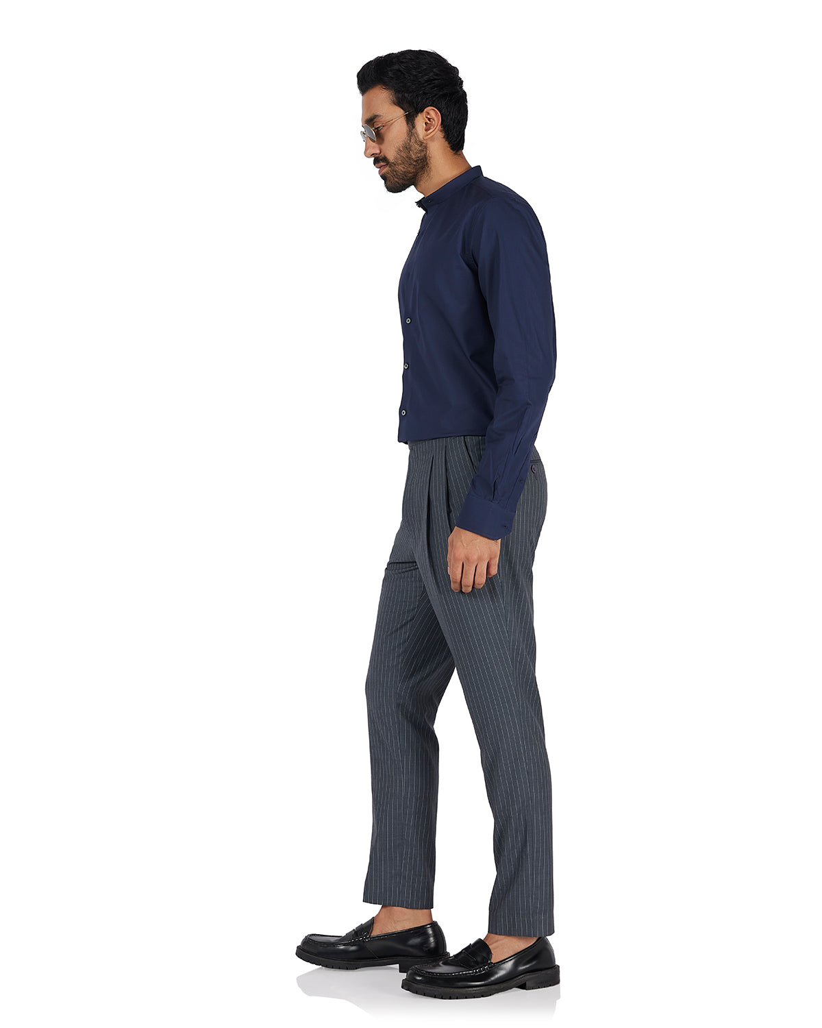 Cotton Dobby Shirt - Navy