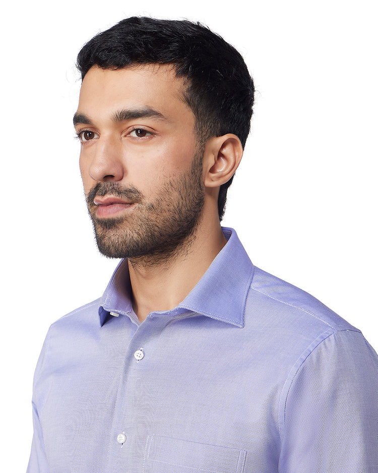 Cotton Textured Dobby Shirt - Purple