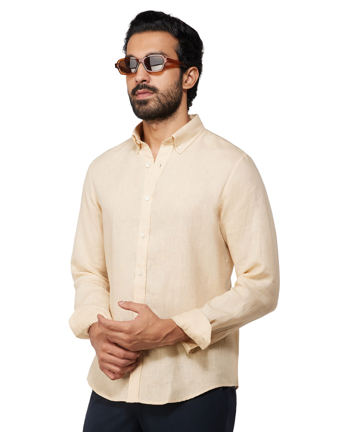 100% Linen Shirt - Beige