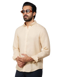 100% Linen Shirt - Beige