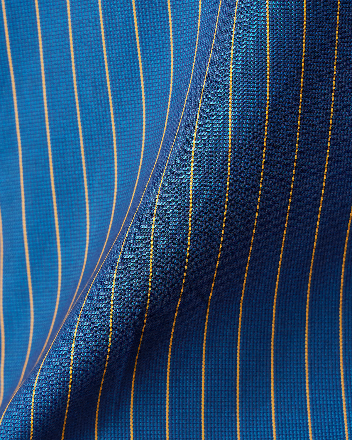 Cotton Dobby Striped Shirt - Blue & Yellow