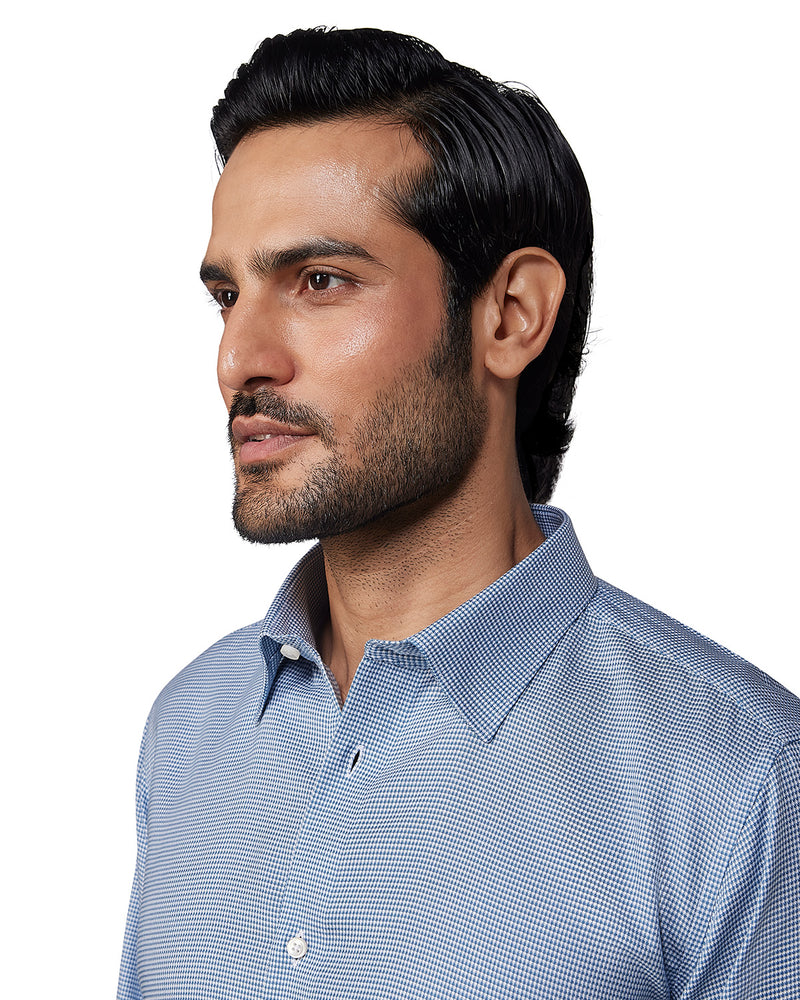 Lightweight Dobby Shirt - Blue & White