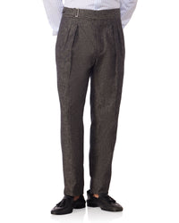 Avorio Cotton Linen Neapolitan Dress Pant - Grey