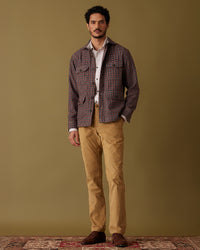 Bramble Houndstooth Tweed Shacket - Khaki