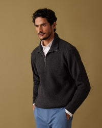 Alpine Half-Zipper Sweater - Dark Grey