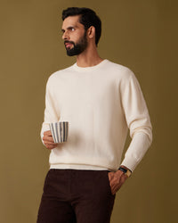Highland Merino Wool Sweater - Eggshell