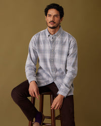 Pine Navy & Grey Corduroy Checked Shirt