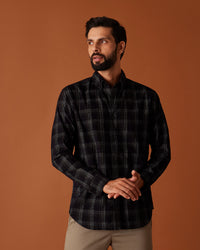 Pine Black & White Corduroy Checked Shirt