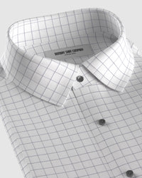 Harrowfield Twill Checked Shirt - White & Grey