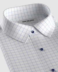Harrowfield Twill Checked Shirt - White & Blue