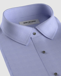 Eversley Twill Micro Checked Shirt - Light Blue