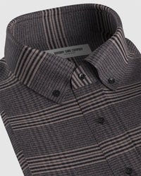 Japanese Flannel Checked Shirt - Beige & Black