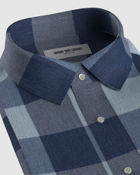 Japanese Checked Shirt - Indigo