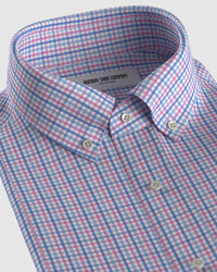 Easy-Care Cotton Checked Shirt - Blue & Pink