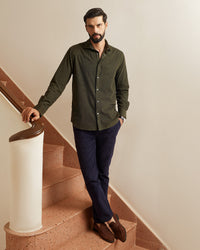 Reed Olive Cotton Corduroy Shirt