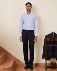 Blue Poplin Striped Shirt