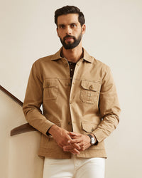 Ashcroft Washed Twill Shacket - Khaki