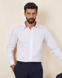 White Cotton Bold Twill Shirt