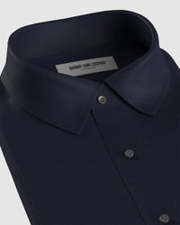 Wrinkle-Free Bamboo-Blend Shirt - Dark Blue