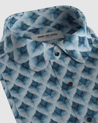Bluevine Cotton Silk Printed Shirt - Blue