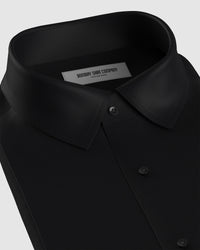 Wrinkle-Free Stretch Satin Shirt - Black