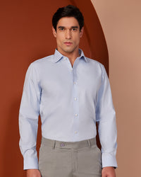 Blue Cotton Twill Shirt