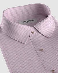 Marlowe Herringbone Striped Shirt - Pink & Dark Blue