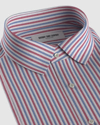 Montrose Herringbone Striped Shirt - Blue & Red