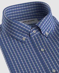 Aquarius Poplin Checked Shirt - Blue & White
