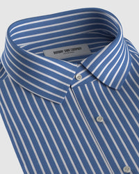 Aquarius Poplin Striped Shirt - Blue & White