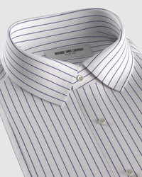 Everett Poplin Broad-Striped Shirt - Blue