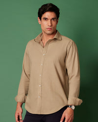 Light Brown Cotton Linen Shirt