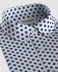 Polka Dot Printed Shirt - Mauve & Blue