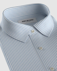 Giza Cotton Bengal Striped Shirt - Light Blue