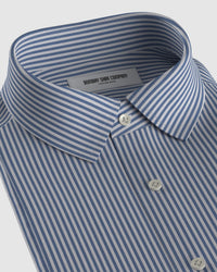 Giza Cotton Bengal Striped Shirt - Dark Blue