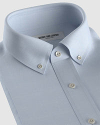 Stretch Cotton Dobby Shirt - Light Blue