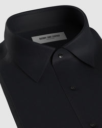 Wrinkle-free Bamboo-Blend Twill Shirt - Black