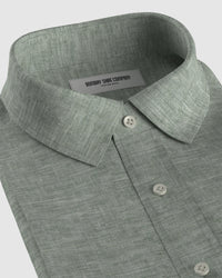Soft Washed Linen Shirt - Green