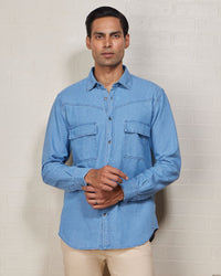 Light Blue Cotton Denim Shirt