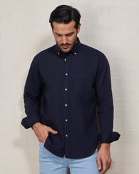 Navy Washed Twill Shirt