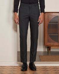 Altiora Micro Checks Stretch Dress Pants - Black
