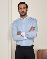 Blue Stretch Banker Shirt