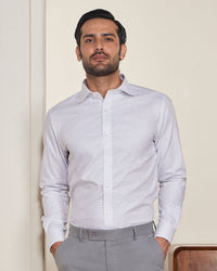 White & Blue Checked Shirt