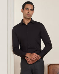Black Wrinkle-Free Stretch Twill Shirt